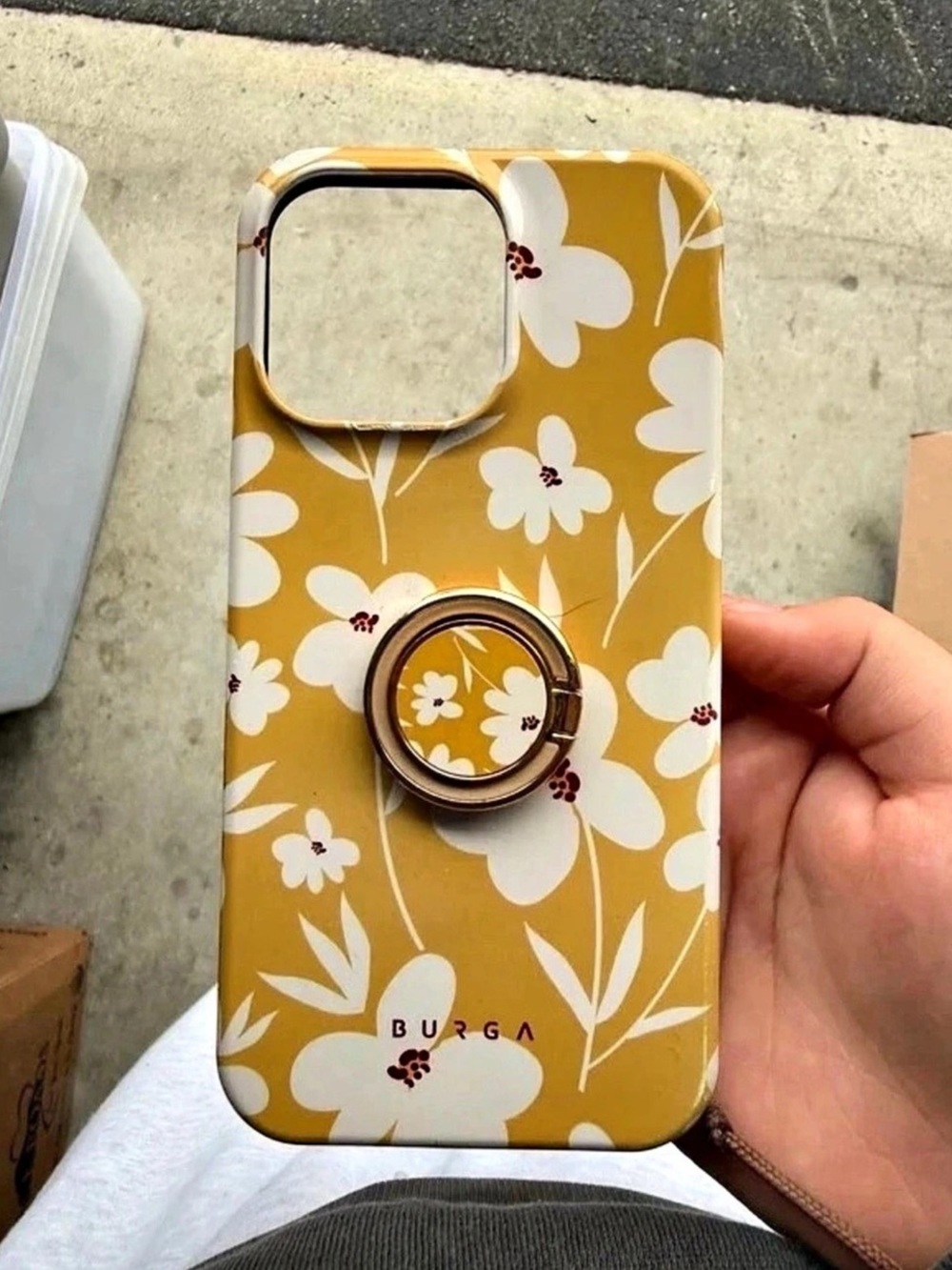iPhone 15 pro max BURGA Sunday Brunch Floral Phone Case, Yellow & White